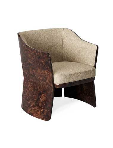 Sillón Newent madera nogal de rebabas tela o cuero Bentley Home - 1