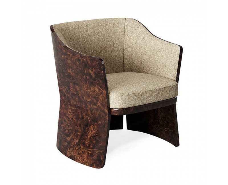 Sillón Newent madera nogal de rebabas tela o cuero Bentley Home - 1