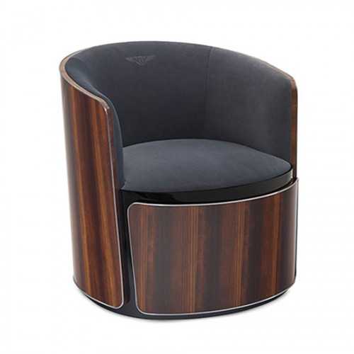 Sillón Mere madera raíz de brezo de nogal brillante Bentley Home - 1