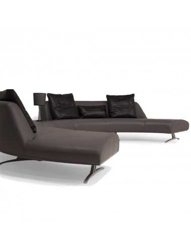 Sofá rinconera V114 piel Seta Ardesia metal niquel mate Aston Martin - 1