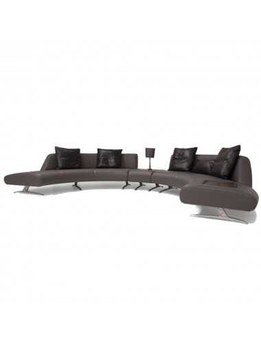 Sofá rinconera V114 piel Seta Ardesia metal niquel mate Aston Martin - 1
