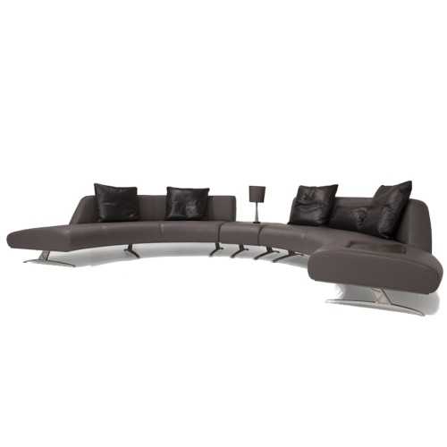 Sofá rinconera V114 piel Seta Ardesia metal niquel mate Aston Martin - 1