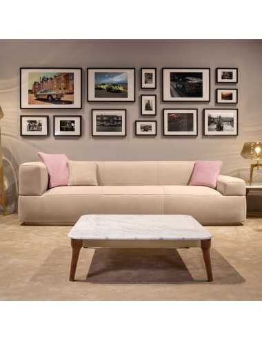 Mesa centro V225-M mármol Carrara madera nogal canaletto Aston Martin - 1