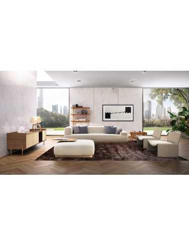 Sofá 3 plazas V255 piel nabuk color arena metal dorado Aston Martin - 8