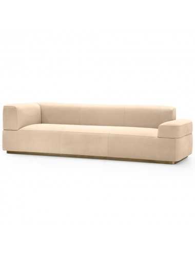 Sofá 3 plazas V255 piel nabuk color arena metal dorado Aston Martin - 1