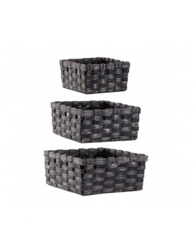 Cesta J 3 Mimbre 36x32x17 31x28x15 24x22x13 Estilo Provenzal - 1