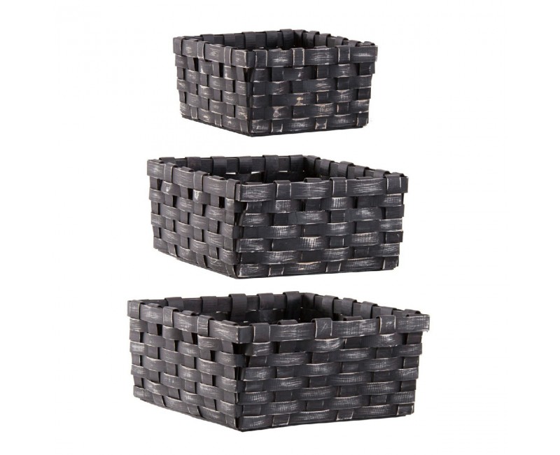 Cesta J 3 Mimbre 36x32x17 31x28x15 24x22x13 Estilo Provenzal - 1