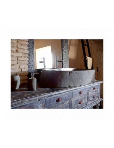 Lavabo Acuario Piedra 95x42x14 Estilo Contemporáneo - 4