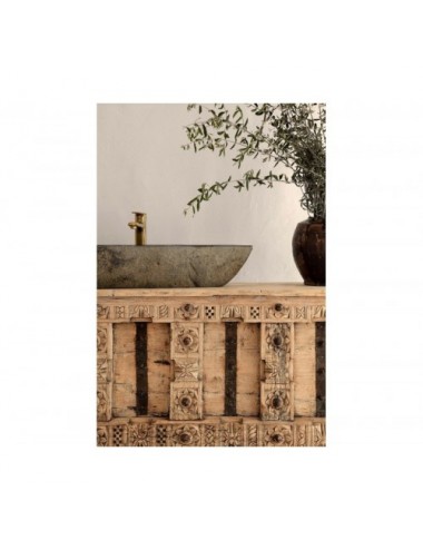 Lavabo Acuario Piedra 95x42x14 Estilo Contemporáneo - 6