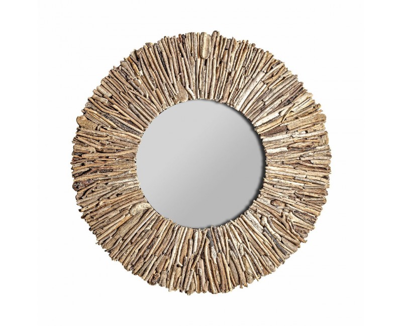 Espejo Varverg Madera Tropical 121x7x121 Estilo Étnico - 1