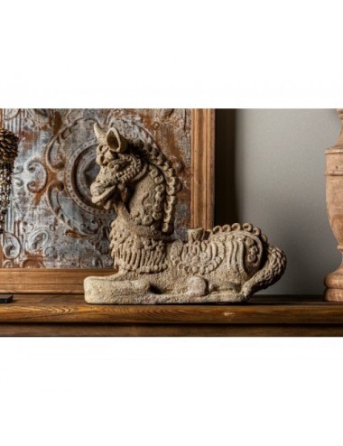 Figura Decorativa Caballo Terracota 54x20x46 Estilo Oriental - 4