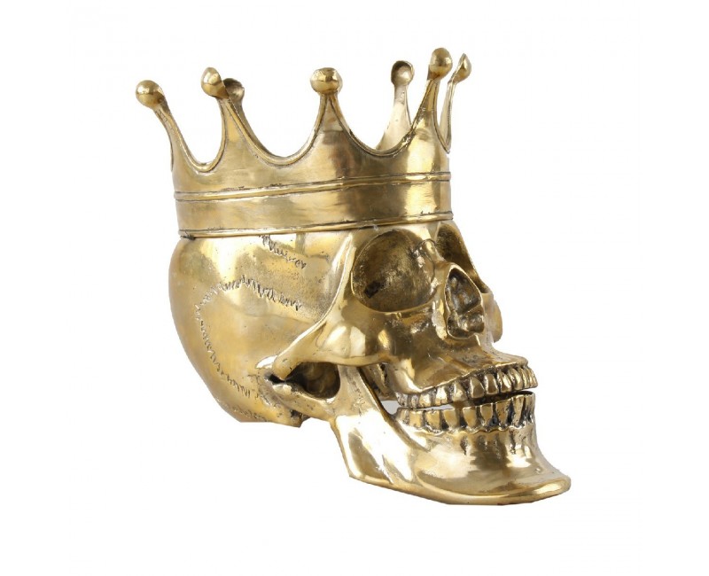 Figura Decorativa Calavera Bronce 17x28x24 0x0x1 Estilo Art Deco - 1