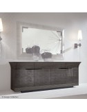 Buffet Alchemy sicómoro tigre africano acero gris oscuro 4 puertas - 1
