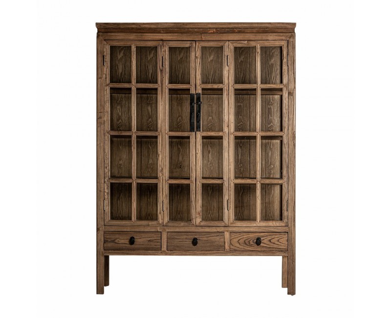 Vitrina Tartu Madera De Olmo 130x45x175 Estilo Colonial - 1