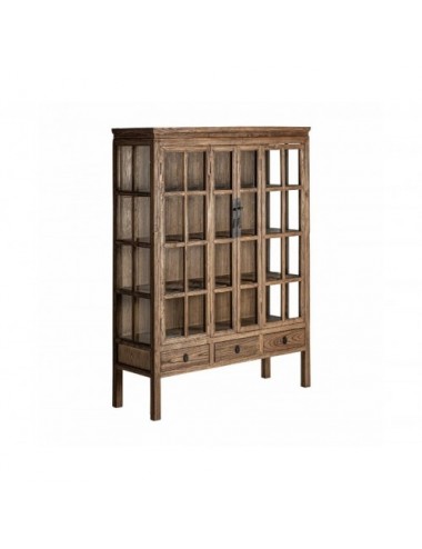 Vitrina Tartu Madera De Olmo 130x45x175 Estilo Colonial - 1