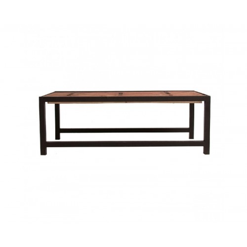 Mesa De Centro Sudbury Madera De Olmo Reciclado 130x64x45 Estilo Industrial - 1