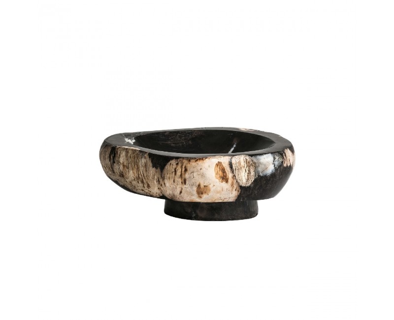 Cuenco Madera Petrificada 17x18x8 Estilo Étnico - 1