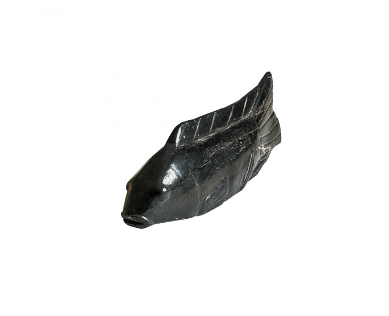 Figura Decorativa Pez Madera Petrificada 40x17x11 Estilo Nórdico - 1