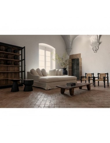 Mesa Auxiliar Arusa Madera Tropical 40x40x45 Estilo Étnico - 3