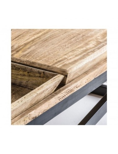 Mesa De Centro Newak Hierro 162x60x41 Estilo Industrial - 4