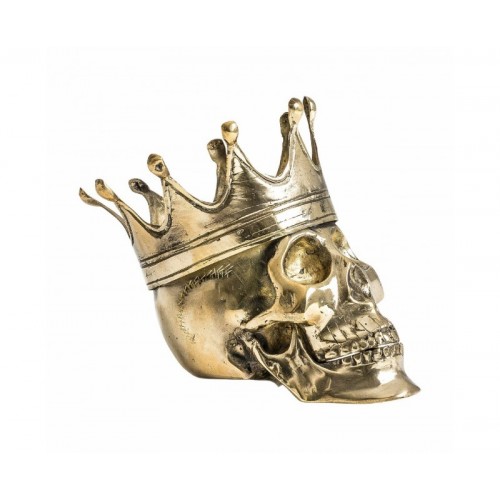 Figura Decorativa Calavera Bronce 19x12x14 Estilo Art Deco - 1