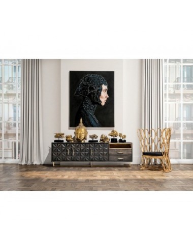 Figura Decorativa Calavera Bronce 19x12x14 Estilo Art Deco - 3