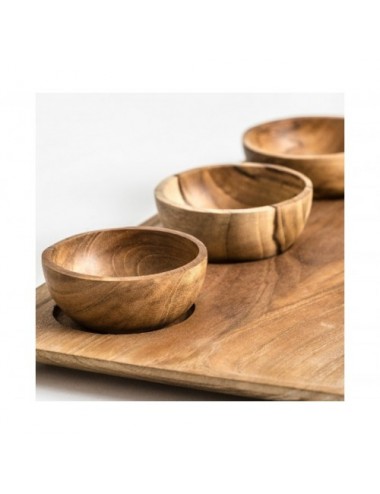 Bandeja Ikuah J 4 Madera De Teka 30x20x5 Estilo Étnico - 1