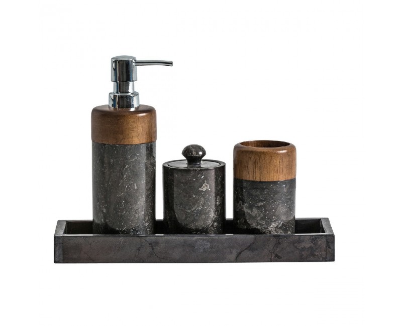 Set De Aseo Neptuno J 4 Mármol 30x10x23 Estilo Contemporáneo - 1