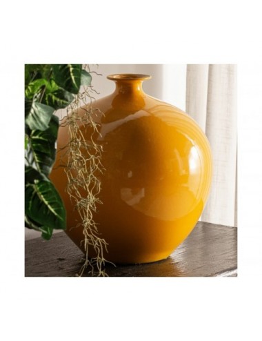 Jarrón Mostaza Cerámica 31x31x32 Estilo Colonial - 3