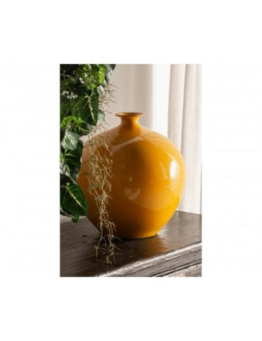 Jarrón Mostaza Cerámica 31x31x32 Estilo Colonial - 4