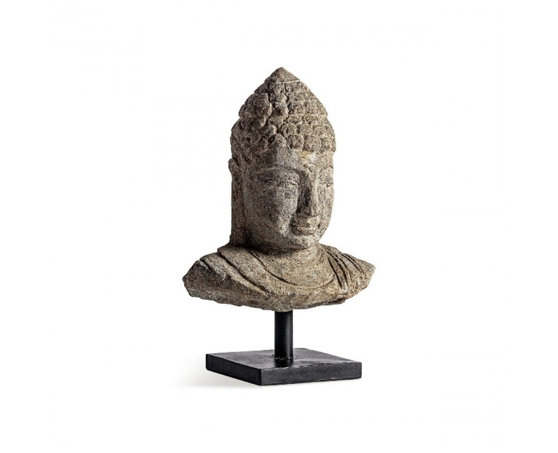 Busto Thailandés Piedra 21x12x33 Estilo Oriental - 1