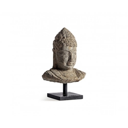 Busto Thailandés Piedra 21x12x33 Estilo Oriental - 1