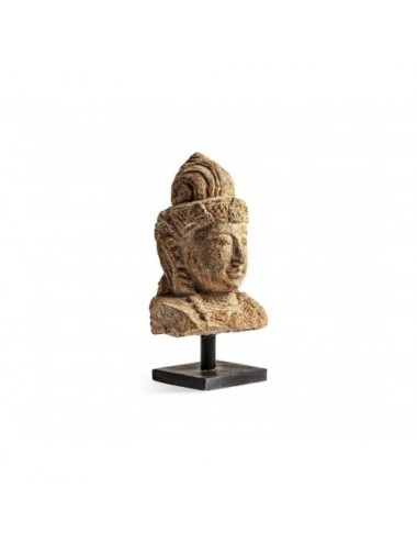 Busto Thailandés Piedra 21x12x33 Estilo Oriental - 3