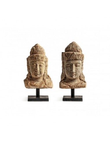 Busto Thailandés Piedra 21x12x33 Estilo Oriental - 5