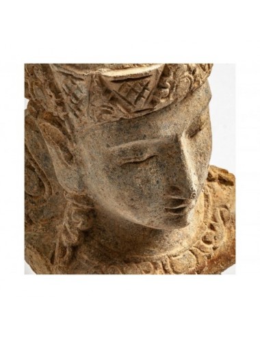 Busto Thailandés Piedra 21x12x33 Estilo Oriental - 7