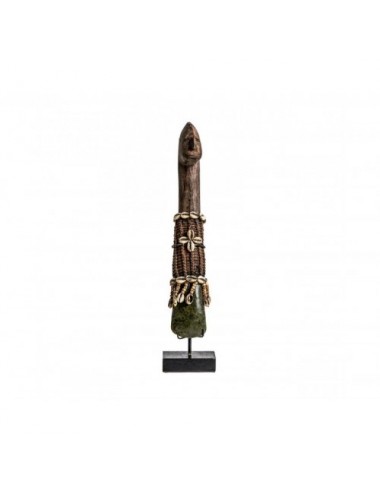 Figura Decorativa Madera Tropical 9x9x52 Estilo Étnico - 1