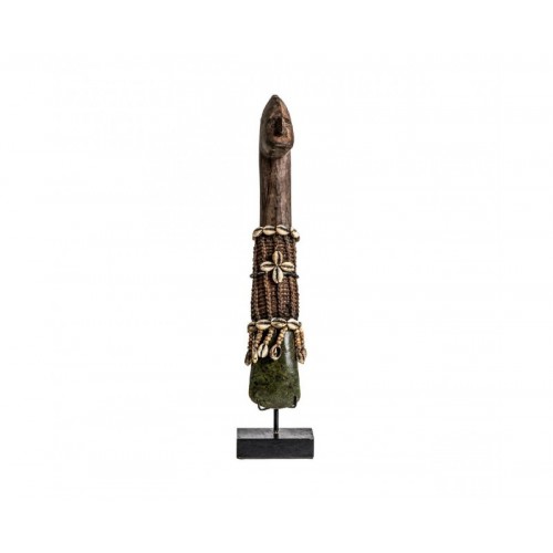 Figura Decorativa Madera Tropical 9x9x52 Estilo Étnico - 1