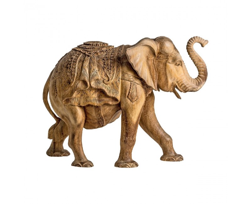 Figura Decorativa Elephant Madera Tropical 66x33x50 Estilo Étnico - 1
