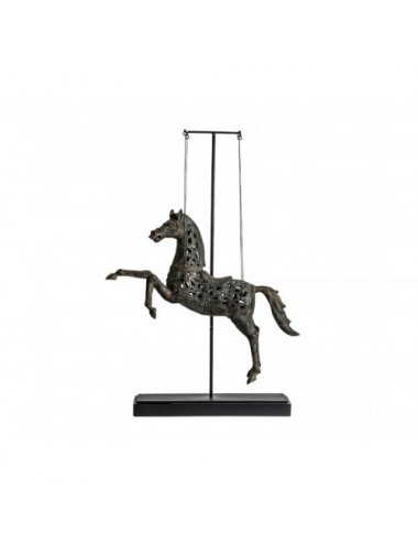 Figura Decorativa Caballo Madera Tropical 60x17x92 Estilo Contemporáneo - 1