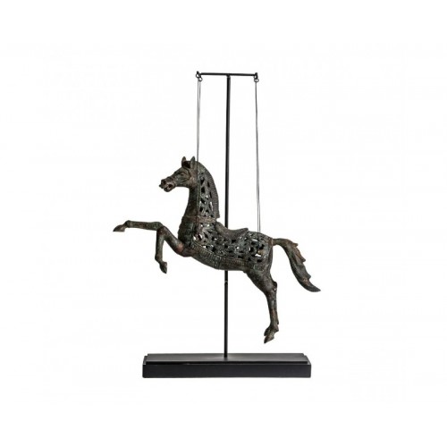 Figura Decorativa Caballo Madera Tropical 60x17x92 Estilo Contemporáneo - 1