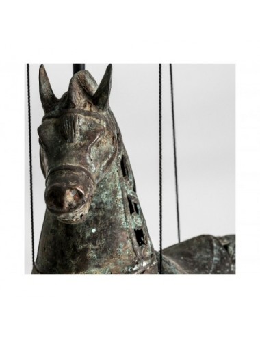 Figura Decorativa Caballo Madera Tropical 60x17x92 Estilo Contemporáneo - 1