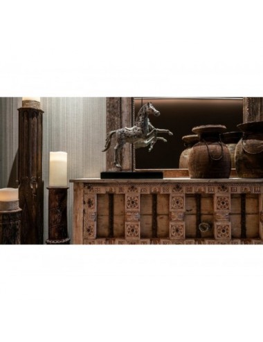 Figura Decorativa Caballo Madera Tropical 60x17x92 Estilo Contemporáneo - 3