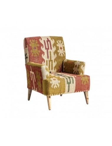 Sillón Sveta Madera De Mango 82x83x90 Estilo Vintage - 1