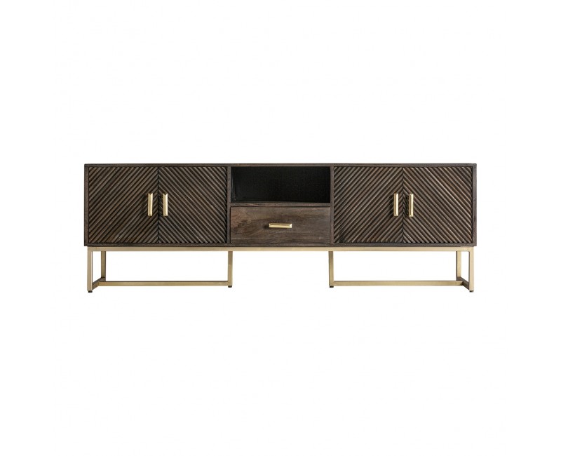 Mueble Tv Kraj Hierro 200x45x66 Estilo Art Deco - 1