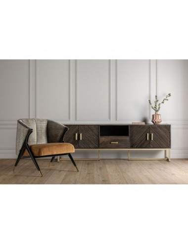 Mueble Tv Kraj Hierro 200x45x66 Estilo Art Deco - 9