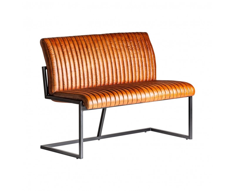 Sofá Bar Chadron Piel De Búfalo 124x62x92 Estilo Vintage - 1