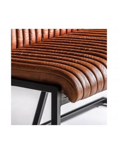 Sofá Bar Chadron Piel De Búfalo 124x62x92 Estilo Vintage - 5