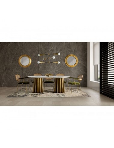 Mesa Comedor Lezey Mármol 200x100x76 Estilo Art Deco - 7