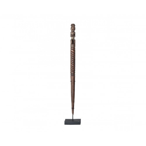 Figura Decorativa Madera Tropical 10x10x63 Estilo Étnico - 1