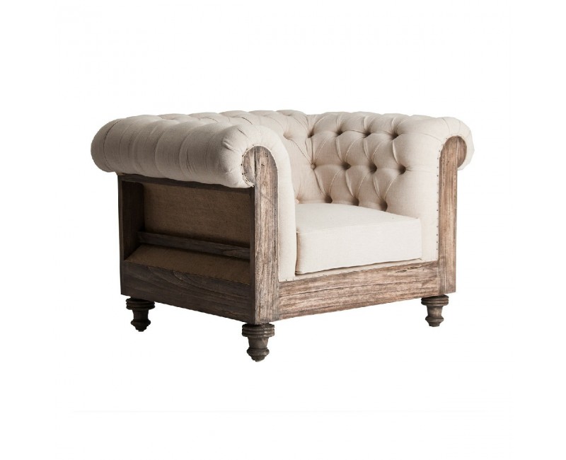 Sillón Gore Madera Tropical 113x90x80 Estilo Vintage - 1